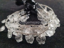 Crystal Quartz Carved Butterfly Beads