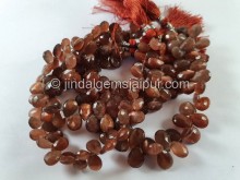 Chocolate Feldspar Faceted Pear Beads -- GLFD18