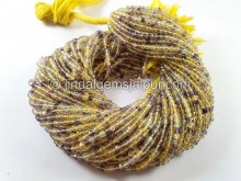 Yellow Fluorite Faceted Round Beads
