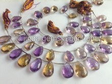 Ametrine Briollete Pear Beads