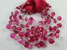 Rubellite Crystal Doublet Faceted Heart Beads