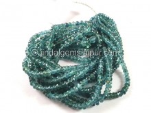 Indicolite Blue Tourmaline Faceted Roundelle Beads