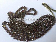 Green Andalusite Faceted Oval Beads