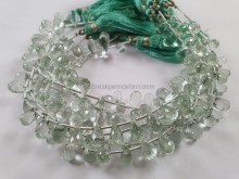 Green Amethyst Faceted Drop Beads -- GRAMA65