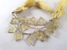 Lemon Quartz Carved Kite Beads -- LMNA71