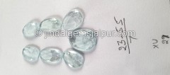 Milky Aquamarine Rose Cut Slices