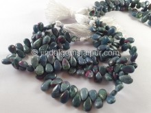 Ruby Fuchsite Smooth Pear Beads --  RBZS10