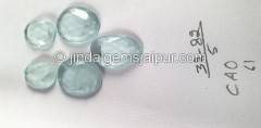 Milky Aquamarine Rose Cut Slices -- DEAQMA153 Milky Aquamarine Rose Cut Slices -- DEAQMA153