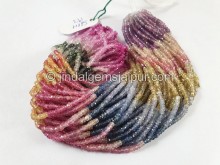 Multi Sapphire Faceted Roundelle Beads -- SPPH193 Multi Sapphire Faceted Roundelle Beads -- SPPH193