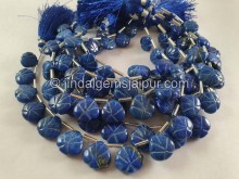 Lapis Carved Heart Beads -- LAP50
