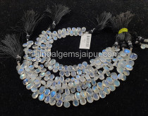 White Rainbow Smooth Pear Shape Beads