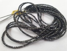 Black Diamond Faceted Roundelle Beads