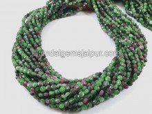 Ruby Zoisite Faceted Coin Beads