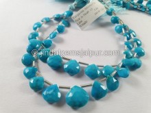 Turquoise Arizona Faceted Heart Shape Beads