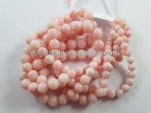 Pink Opal Smooth Round Ball Beads -- POP61