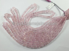 Pink Morganite Faceted Tyre Shape Beads