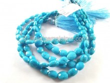 Turquoise Arizona Faceted Oval Beads -- TRQ256