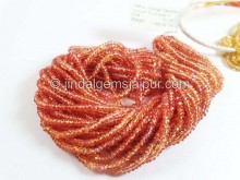 Orange Sapphire Smooth Roiundelle Beads -- SPPH209 Orange Sapphire Smooth Roiundelle Beads -- SPPH209