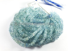 Aquamarine Faceted Roundelle Shape Beads