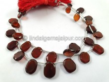 Hessonite Garnet Flat Table Cut Beads