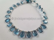London Blue Topaz Table Cut Pear Beads -- LBT97