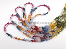 Multi Sapphire Faceted Drops Shape Beads
