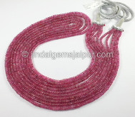 Pink Spinel Shaded Smooth Roundelle Shape Beads