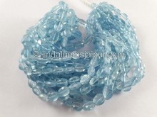 Aquamarine Faceted Oval Beads --  AQMA255