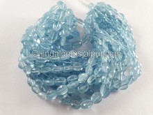 Aquamarine Faceted Oval Beads