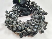 Black Rainbow Labradorite Flat Faceted Pentagon Beads