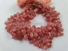 Rhodochrosite Plain Pear Shape Beads