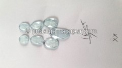 Milky Aquamarine Rose Cut Slices