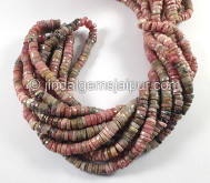 Rhodonite Faceted Tyre Shape Beads