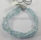 Aquamarine Step Cut Bolt Shape Beads