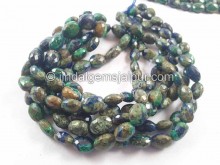 Azurite Malachite Faceted Oval Beads -- AZMT6