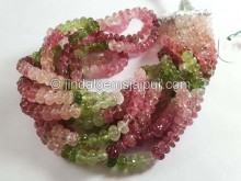 Multi Pink & Green Tourmaline Far Carved Pumpkin Beads