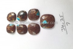 Copper Lava Mohave Turquoise Rose Cut Slices -- DETRQ229