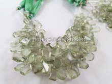 Green Amethyst Flat Table Cut Fancy Beads