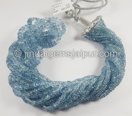 Aquamarine Faceted Roundelle Shape Beads