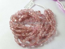 Pink Bi Color Tourmaline Smooth Oval Beads