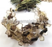 Bi Lemon Quartz Flat Slice Cut Beads