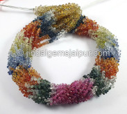 Multi Sapphire Faceted Drops Shape Beads