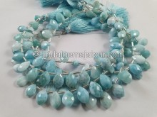 Larimar Faceted Dolphin Pear Beads -- LAR40