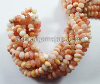 Glossy Pink Opal Smooth Roundelle Shape Beads Glossy Pink Opal Smooth Roundelle Shape Beads