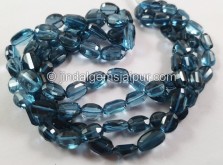 London Blue Topaz Faceted Nuggets Beads