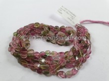 Bi Color Tourmaline Flat Slice Oval Beads -- TOWT54 Bi Color Tourmaline Flat Slice Oval Beads -- TOWT54