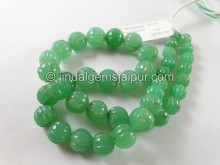 Chrysoprase Carved Pumpkin Beads -- CRPA73