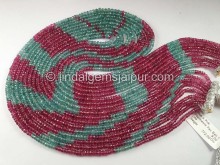 Blue Pink Tourmaline Smooth Roundelle Shape Beads