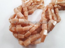 Peach Moonstone Faceted Nugget Beads