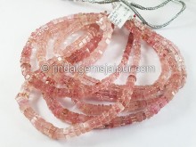 Baby Pink Tourmaline Cut Bolt Shape Beads